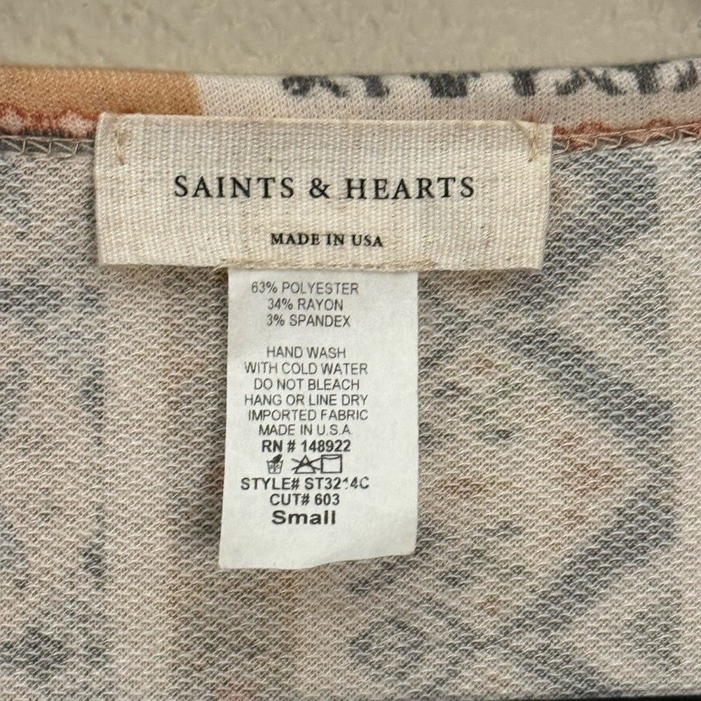 Saints & Hearts Patchwork Orange Multi Print Ruff… - image 5